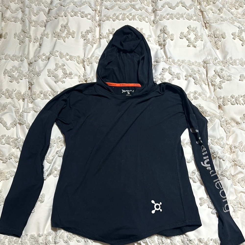 Orangetheory multicolored long sleeve hooded sweatshirt
